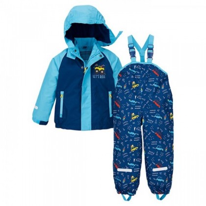 Car Printed Rain Set, Car printed lightweight waterproof pants and jacket  for boy