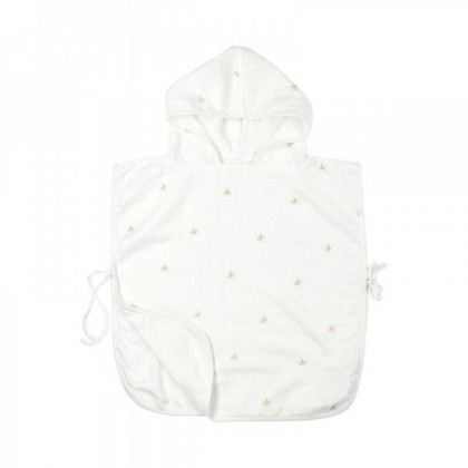 Bamboo Bath Poncho In White, Bamboo Bath Poncho In White