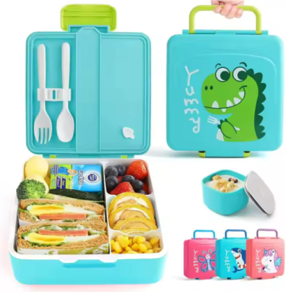 Leak-Proof Kids' Lunch Boxes  portable Children Lunch Box with sauce cup for kids, Leak-Proof Kids' Lunch Boxes  portable Children Lunch Box with sauce cup for kids