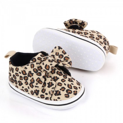 Baby Shoes With Leopard Printed, Baby Shoes With Leopard Printed