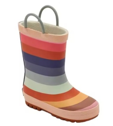 Striped Handle Rain Boots, Striped Handle Rain Boots